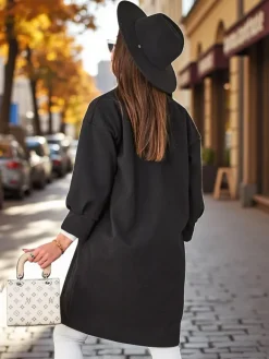 Kurtki / Marynarki / Płaszcze^Royalfashion Płaszcz damski czarny