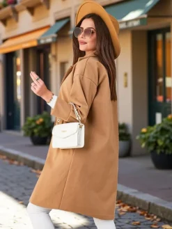 Kurtki / Marynarki / Płaszcze^Royalfashion Płaszcz damski Camel