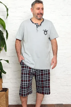 Piżamy^Royalfashion Piżama męska gołębi szary