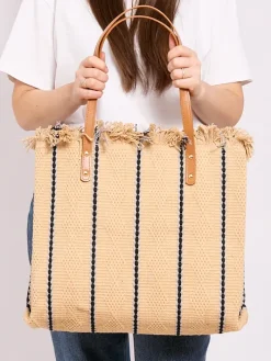 Torebki Shoppers|Wiklinowe I Słomiane^Royalfashion Pleciona torebka shopper w paski