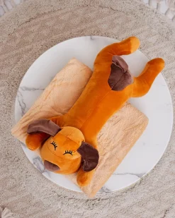 Chłopięce|Dziewczęce^Royalfashion Pluszowa zabawka z kocykiem brązowy