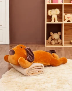 Chłopięce|Dziewczęce^Royalfashion Pluszowa zabawka z kocykiem brązowy