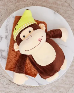 Chłopięce|Dziewczęce^Royalfashion Pluszowa zabawka z kocykiem Ciemnobrązowy