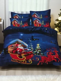 160 X 200 Cm^Royalfashion Pościel świąteczna 160x200 komplet 3-CZĘŚCI
