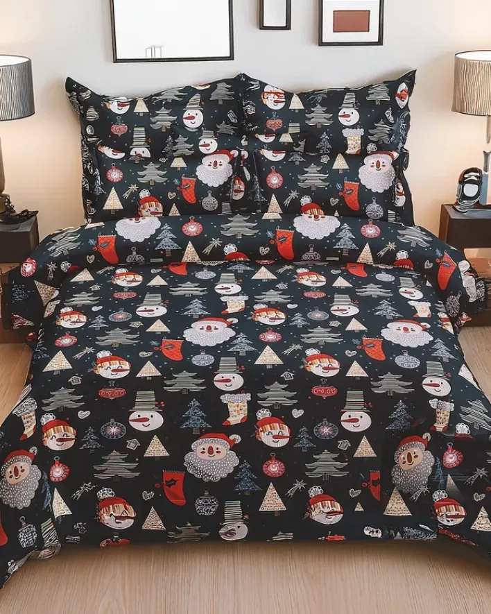 160 X 200 Cm^Royalfashion Pościel świąteczna 160x200 komplet 3-CZĘŚCI