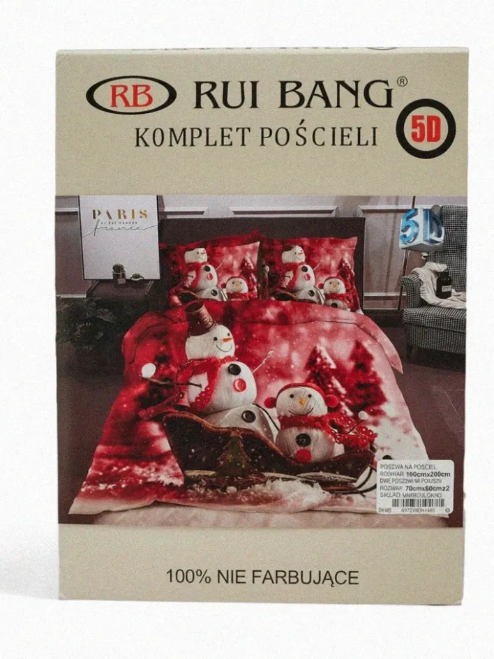 160 X 200 Cm^Royalfashion Pościel świąteczna 160x200 komplet 3-CZĘŚCI