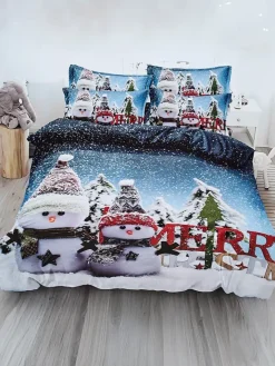 200 X 220 Cm^Royalfashion Pościel świąteczna 200x220 komplet 4-CZĘŚCI