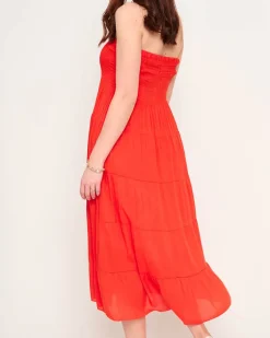 Sukienki Letnie|Sukienki Długie^Royalfashion Pomarańczowa sukienka midi PLUS SIZE pomarańczowy