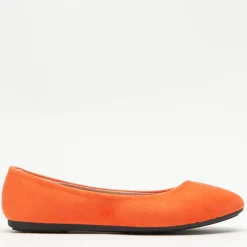 Baleriny Klasyczne^Royalfashion Pomarańczowe eko-zamszowe damskie baleriny Mariusa pomarańczowy