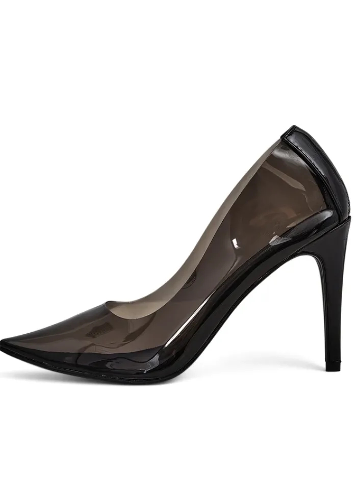 Szpilki|Klasyczne^Royalfashion Przeźroczyste damskie czółenka na szpilce Selqoa czarny