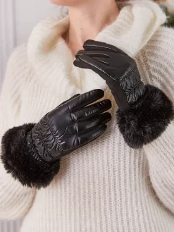 Rękawiczki^Royalfashion Rękawiczki damskie z futerkiem