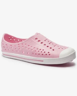 Dziewczęce^Royalfashion Różowe ażurowe dziecięce gumowe trampki Jiteri różowy