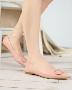 Buty Na Wielkie Wyjście|Baleriny Klasyczne^Royalfashion Różowe baleriny damskie w szpic z ozdobą na nosku Manico różowy