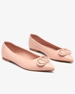 Buty Na Wielkie Wyjście|Baleriny Klasyczne^Royalfashion Różowe baleriny damskie w szpic z ozdobą na nosku Manico różowy