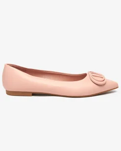 Buty Na Wielkie Wyjście|Baleriny Klasyczne^Royalfashion Różowe baleriny damskie w szpic z ozdobą na nosku Manico różowy