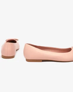 Buty Na Wielkie Wyjście|Baleriny Klasyczne^Royalfashion Różowe baleriny damskie w szpic z ozdobą na nosku Manico różowy