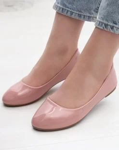 Buty Na Wielkie Wyjście|Baleriny Klasyczne^Royalfashion Różowe damskie lakierowane baleriny Fama różowy