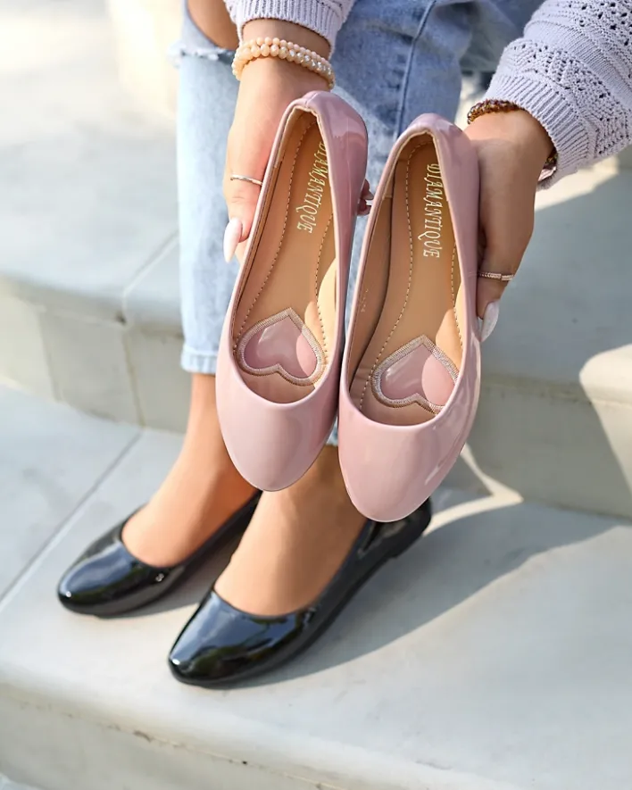 Buty Na Wielkie Wyjście|Baleriny Klasyczne^Royalfashion Różowe damskie lakierowane baleriny Fama różowy