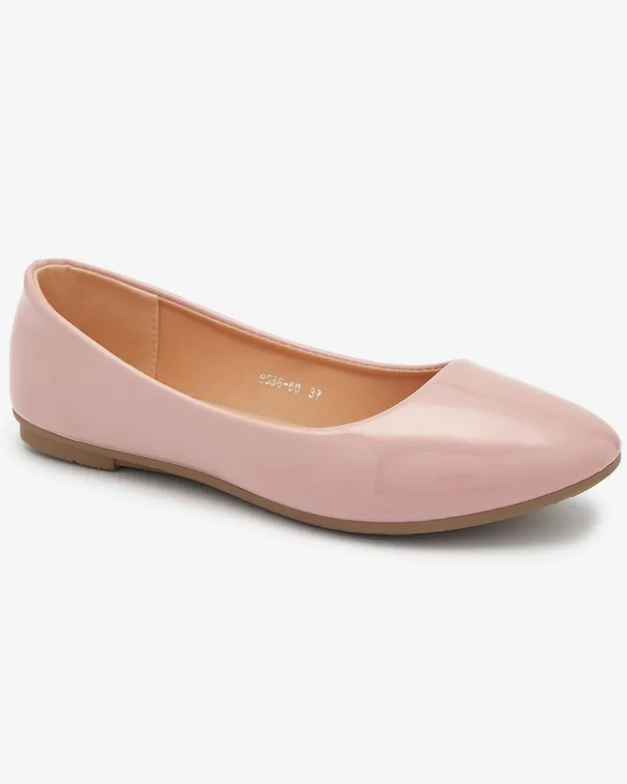 Buty Na Wielkie Wyjście|Baleriny Klasyczne^Royalfashion Różowe damskie lakierowane baleriny Fama różowy