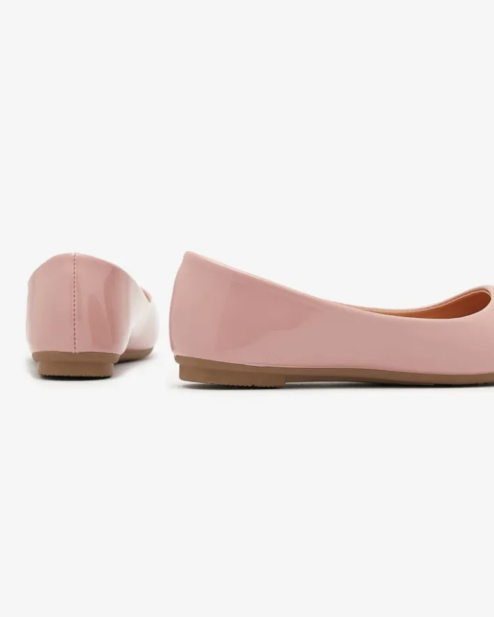 Buty Na Wielkie Wyjście|Baleriny Klasyczne^Royalfashion Różowe damskie lakierowane baleriny Fama różowy