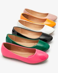 Buty Na Wielkie Wyjście|Baleriny Klasyczne^Royalfashion Różowe damskie lakierowane baleriny Fama różowy