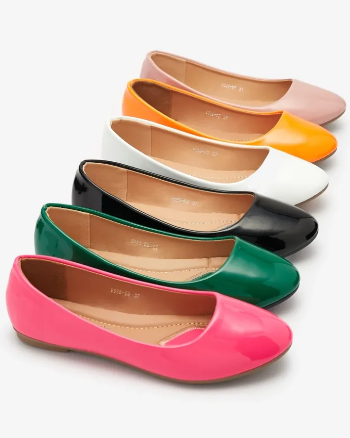 Buty Na Wielkie Wyjście|Baleriny Klasyczne^Royalfashion Różowe damskie lakierowane baleriny Fama różowy