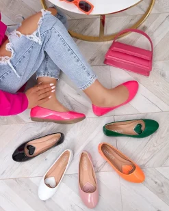 Buty Na Wielkie Wyjście|Baleriny Klasyczne^Royalfashion Różowe damskie lakierowane baleriny Fama różowy