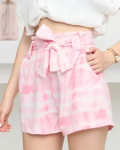 Szorty|Krótkie Spodenki^Royalfashion Różowe damskie materiałowe krótkie spodenki różowy