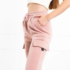Spodnie Cargo|Spodnie Dresowe^Royalfashion Różowe damskie ocieplanie spodnie dresowe typu cargo różowy