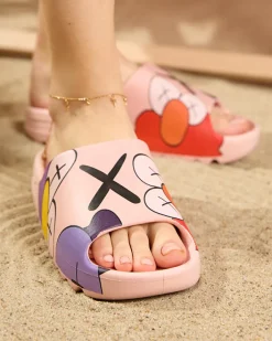 Klapki Basenowe|Klapki Płaskie^Royalfashion Różowe damskie klapki Elmino różowy