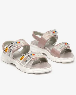 Dziewczęce^Royalfashion Różowe dziecięce sandałki zapinane na rzepy Keris różowy