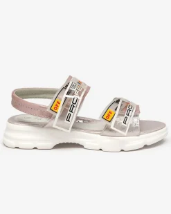 Dziewczęce^Royalfashion Różowe dziecięce sandałki zapinane na rzepy Keris różowy