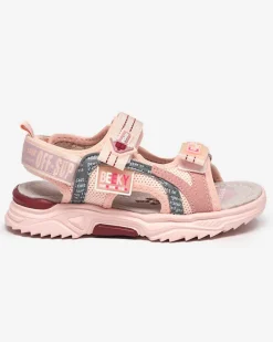 Dziewczęce^Royalfashion Różowe dziecięce sandałki zapinane ma rzepy Ceteris różowy