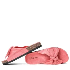 Klapki Płaskie^Royalfashion Różowe klapki z kokardką Summer Blow różowy