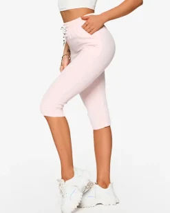 Spodenki 3/4|Krótkie Spodenki^Royalfashion Różowe materiałowe spodenki damskie 3/4 Jasnoróżowy