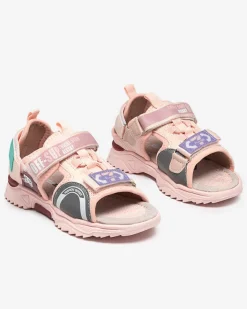 Dziewczęce^Royalfashion Różowe sandały dziecięce na rzepy Wukapi różowy