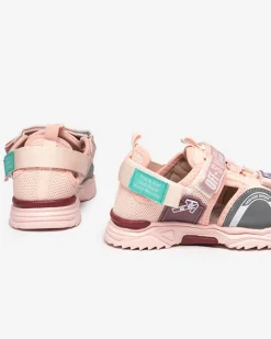 Dziewczęce^Royalfashion Różowe sandały dziecięce na rzepy Wukapi różowy