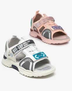 Dziewczęce^Royalfashion Różowe sandały dziecięce na rzepy Wukapi różowy