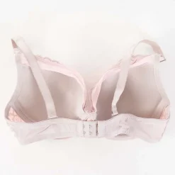 Codzienne^Royalfashion Różowo-szary biustonosz z koronką Jasny szary