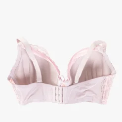 Codzienne^Royalfashion Różowo-szary damski biustonosz koronkowy gołębi szary