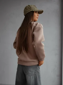 Bluzy^Royalfashion Rozpinana bluza typu bomberka jasny brązowy