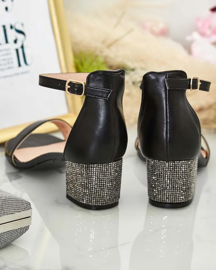 Buty Na Wielkie Wyjście|Sandały Na Słupku^Royalfashion Sandałki damskie na słupku Zeye czarny