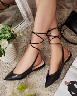 Baleriny Klasyczne|Sandały Płaskie^Royalfashion Sandały a'la baleriny damskie Tailoes czarny