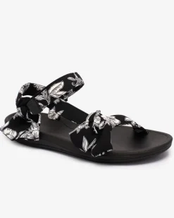 Sandały Płaskie^Royalfashion Sandały damskie z printem w kolorze m Andreti czarny
