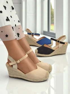 Espadryle Na Koturnie|Sandały Na Koturnie^Royalfashion Sandały damskie na koturnie Solara Espadryle beżowy