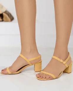 Buty Na Wielkie Wyjście|Sandały Na Słupku^Royalfashion Sandały damskie na słupku w kolorze m Usopi żółty