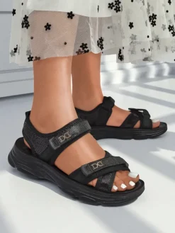 Sandały Płaskie^Royalfashion Sandały damskie z cekinami ShineStep