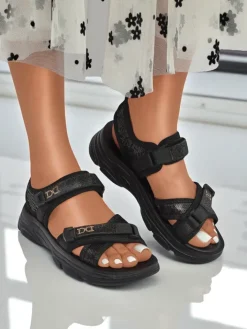 Sandały Płaskie^Royalfashion Sandały damskie z cekinami ShineStep