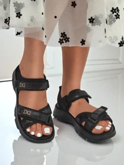 Sandały Płaskie^Royalfashion Sandały damskie z cekinami ShineStep