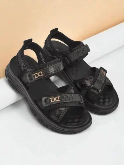 Sandały Płaskie^Royalfashion Sandały damskie z cekinami ShineStep